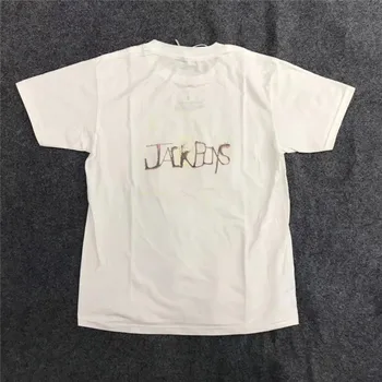 Nové Scott Travis Jack Kaktus Chlapci Krakovaný Tričko T-shirt Muži Ženy 1:1 High-Quality tričko Top Tees ASTROWORLD T-shirt Čierna Biela