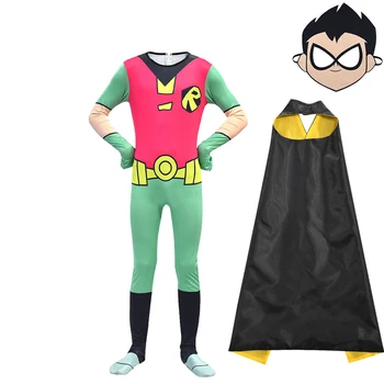 Nové Teen Titans Choď Cosplay Kostým Hrdinu Robina Cyborg Kostým Deti Úplné súbory Halloween Kostým na Deti Karnevalové Oblek