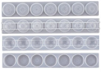 Nové transparentné silikónové formy živice dekoratívne remesiel DIY sedem čakier polkruhu pologuli kolo živice formu epoxidovej živice