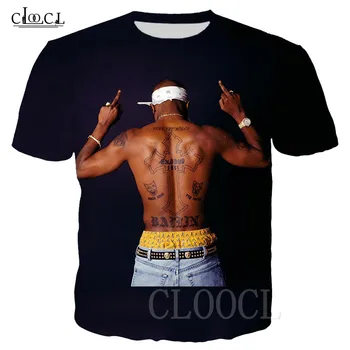 Nové Tričko Harajuku Štýl T-shirt Ženy/Muži Tupac 2Pac 3D T Shirt Znak Tlače Hip Hop Tričká Topy Nadrozmerné Drop Shipping