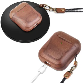 Nové tvorivosti Vhodné pre Apple Bluetooth bezdrôtové slúchadlá prípade airpods masívneho dreva headset kryt ochranný shell ECO