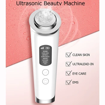 Nové Ultrazvukové Import Ion Beauty Nástroj EMS Výťah Firma Tvár, Čistiť Omladenie Starostlivosť o Oči Vibračná Masáž Domáce použitie KÚPEĽNÉ Zariadenia