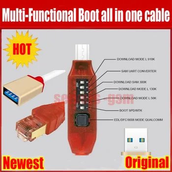 NOVÉ UMF, Všetko v jednom Boot Kábel (JEDNODUCHÉ PREPÍNANIE) Micro USB, RJ45, Všetko v Jednom Multifunkčné Boot Kábel edl kábel