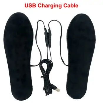 Nové Unisex Cuttable Poháňané Elektricky Vyhrievané Obuvi Vložky Nohy Teplejšie USB Nabíjačka, Kúrenie Stielka Pre Outdoor Camping 35-44 Veľkosť