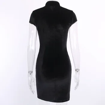 Nové Vevet black lolita cheongsam Mini šaty, sexy ženy, retro Gotický chudá šaty Vestido streetwear