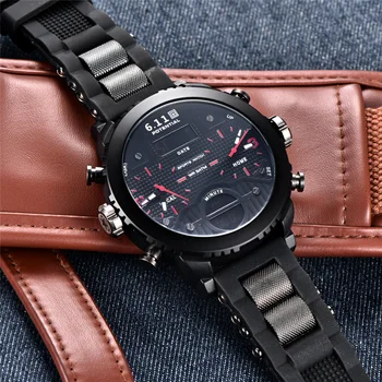 Nové Veľké Pánske Hodinky Šport Quartz Muž náramkové hodinky Quartz Black LED Digitálne Športové Hodinky Mužov Relogio Masculino