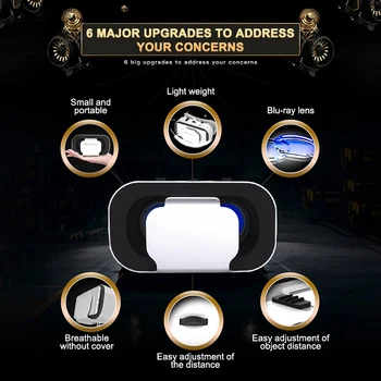 Nové VR 3D VR Okuliare Headset Pre 4-6.0 Palcov Android IOS Inteligentné Telefóny Ľahký VR Okuliare Nastaviteľné Ochranné Pohodlné
