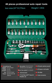 Nové Všeobecné Domácnosti, Auta, AUTO Repair Tool Kit s Plastovými Toolbox Skladovanie Prípade Zásuvky Račňový Uťahovák Skrutkovač ručného Náradia Nastavenie
