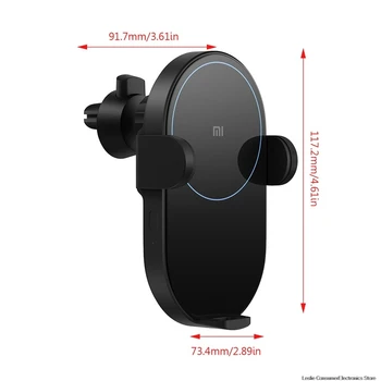 NOVÉ Xiao Mi 20W MAX Qi Bezdrôtovú Nabíjačku do Auta EPP Auto Štipku Auto Držiaka Telefónu 2.5 D Skla Krúžok Lit Nabíjanie pre iPhone Samsung