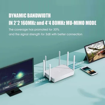 NOVÉ Xiao Redmi Router AX6 WiFi 6 6-Core 512M Pamäť Oka Doma internet vecí 6 Signálu Zosilňovač 2.4 G 5 ghz 2 Dual-Band OFDMA