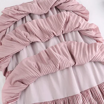 Nové zimné han edition joker elastický pás sukne skladaný tortu multi-level pleuche sukne ženské sukne 707