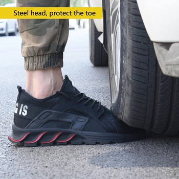 Nové zimné pevné bezpečnostné topánky steel hlavu anti-rozbíjanie stab-odolné pracovné topánky priedušná ochrana špice