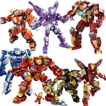 NOVÉ Zázrak Stavebné kamene, Tehly Iron man Hulkbuster Vojnový Stroj Super Hrdinovia Avengers Infinity War Deti Deti ToysGiftsKits