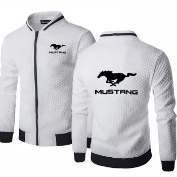 NOVÍ ľudia, Anime Mustang Auto Logo Tlačiť Bežné HipHop Harajuku Gradient Kvalitné Bavlnené pánske baseballová bunda, Mikina