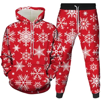 Noví ľudia, oblečenie 2021 Módne Vianoce hoodies Santa Claus Bežné Tepláky Veľké Škaredé Novinka Snehuliak 3D tlač Oblek s kapucňou