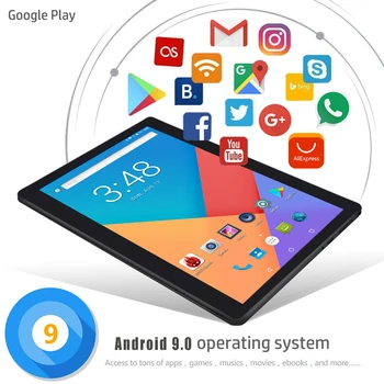 Nový 10.1-palcový 6 G+128 GB Android 9.0 Tablet Pc Octa-Core Google Play 3G, 4G LTE Hovor, Tablety, GPS, WiFi, Bluetooth 2.5 D Tvrdené Sklo