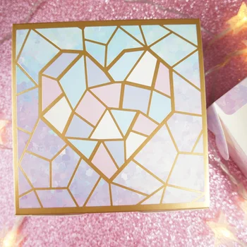 Nový 2 veľkosť gold line 10pcs Diamond design Macaron Čokoláda Papierové Krabice Vianočné Darčeky, Narodeninová Párty Balenie svadobné prospech