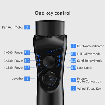 Nový 3 Os Ručné Stabilizátor Gimbal Aktívne Sledovať w/Focus Pull & Zoom Pre iPhone 11 8 Huawei Gopro3/4/5/6 Chytrý Telefón PTZ