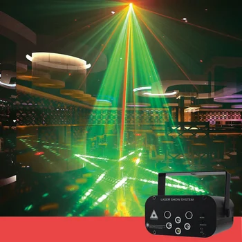 Nový 6 otvorov 64 vzory laser na čítanie disco stage svetlá bar flash fáze lampa KTV Mini Vianočný projektor