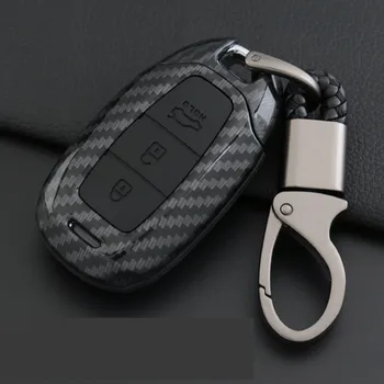 Nový ABS Uhlíkových Vlákien Silica gel Auto Smart Key puzdro Pre Hyundai Solaris i30 Elantra Ix35 Tucson Prízvuk Santa Fe Azera Verna