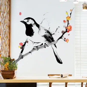 Nový Atrament Vták Samolepky pre Izba Dekorácie na Stene Obývacej Izby, Spálne, Samolepky na Stenu, 3D Art nástenná maľba