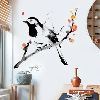 Nový Atrament Vták Samolepky pre Izba Dekorácie na Stene Obývacej Izby, Spálne, Samolepky na Stenu, 3D Art nástenná maľba
