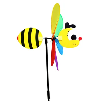 Nový Beetle Bee Šesť-farba Troch-dimenzionální Handričkou veterný Mlyn Cartoon detské Hračky Vonkajšie Dekoratívne Záhradné veterný Mlyn Deti Hračky