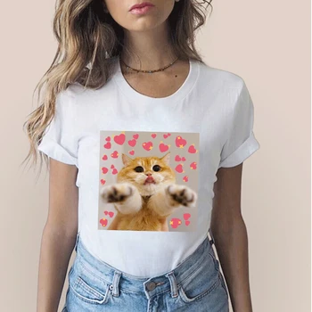 Nový Cat T Shirt Kawaii T Shirt Ženy Harajuku Roztomilý Krátky Rukáv Ženy T-shirt kórejský Štýl Tričko Fashion Top Tees Žena