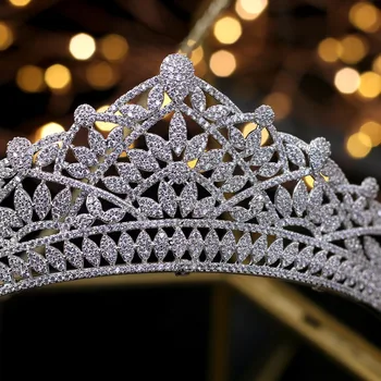 Nový Dizajn Royal Zirkón Tiara Sweet 16 Svadobné Vlasy, Šperky, Svadobné Doplnky Do Vlasov, Svadobné Tiaras Princezná Crystal Sk