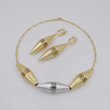 Nový dizajn, Vysoká Kvalita Dubaj nastaviť 3color Zlatá Farba Šperky Set Pre Ženy, Náušnice necklaceafrican korálky šperky, módne šperky