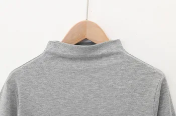 Nový half-vysokým golierom mid-sleeve T-shirt ženy voľné pružnosť a chudosť farbou vlákno dna tričko topy lete WX11
