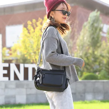 Nový kórejský žien taška Európske a Americké módne jednoduché Pu farbou multi-funkčné Jediný Ramenný Messenger Taška