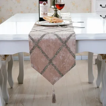 Nový Luxusný Stôl Runner s Strapce stôl runner Klasické Retro Čierna a Biela Červená Čaj obrus Módne obrus stola