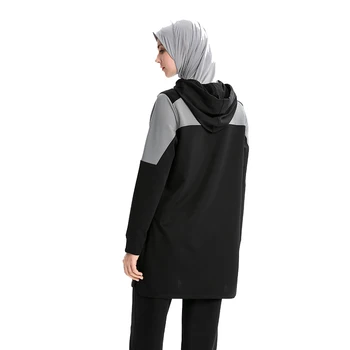 Nový Moslimský Tepláková súprava Top Ženy Islamskej šaty Mikina Moslimských Šport Trainning Cvičenie Svetre Konzervatívny Kapucňou Kabát s Kapucňou,