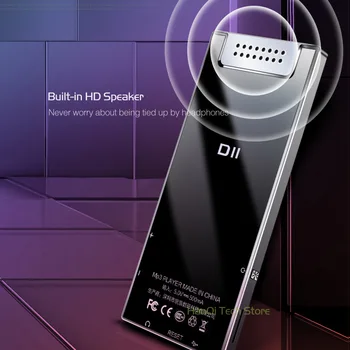 Nový, Originálny RUIZU D11 Bluetooth, MP3 Prehrávač Hudby Prehrávač 8GB Kovový Hudobný Prehrávač s Vstavaný Reproduktor, FM Rádio, Podpora TF Kariet