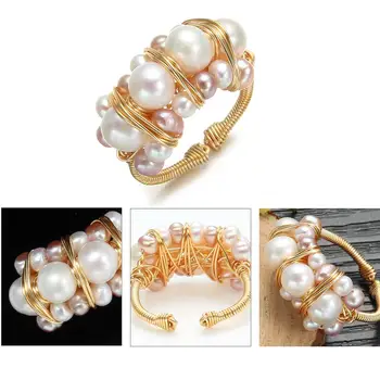 Nový Prsteň Prírodné Barokový Sladkovodné Perly Prstene Pre Ženy Svadobný Dar Originálne Handmade Dizajn Krúžok Pearl Jemné Šperky