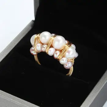 Nový Prsteň Prírodné Barokový Sladkovodné Perly Prstene Pre Ženy Svadobný Dar Originálne Handmade Dizajn Krúžok Pearl Jemné Šperky