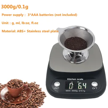 Nový Príchod 10 kg/1g 3 kg/0,1 g Mini Digital Kávy Rozsahu Vysokou Presnosťou LCD displej, Elektronické Váhy Šperky Hmotnosť 40%off