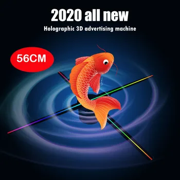 Nový príchod 2020 najlacnejšie štyri čepele wifi /pc ovládanie 3D60 56 cm 3d hologram led ventilátor reklamné displeja projektor