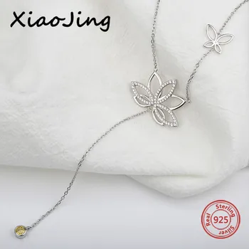 Nový Príchod 925 Sterling Silver Lotosový Kvet Prívesok Reťazca Náhrdelník S Kubický Zirkón Diy Módne Šperky Čo Pre Ženy, Darčeky