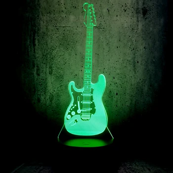 NOVÝ PRÍCHOD Hudby v Pohode, Gitara, Bass 3D LED LAMPY, NOČNÉ SVETLO pre Hudobníkov Domov Stôl Dekorácie Narodeniny Vianočný Dekor