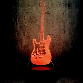 NOVÝ PRÍCHOD Hudby v Pohode, Gitara, Bass 3D LED LAMPY, NOČNÉ SVETLO pre Hudobníkov Domov Stôl Dekorácie Narodeniny Vianočný Dekor