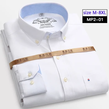 Nový príchod mužské tričko long-sleeve Oxford hodvábne šaty bavlna pánska móda bežné Plus veľkosť S - 2XL 3XL 4XL 5XL 6XL 7XL 8XL