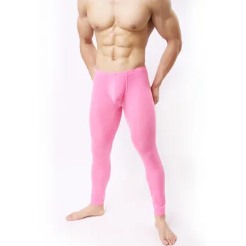 Nový Príchod Sexy Mužov Ultra-Tenké Hodvábne Long Johns Tepelnej Nohavice Pohode Legíny Bielizeň S M L XL