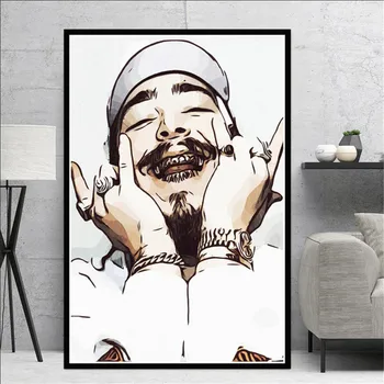 Nový Príspevok Malone Hip Hop Rapper Hudby Spevák Hviezdičkový Maľovanie Plagátu A Vzorom Plátna Obrazov Na Stenu Pre Obývacia Izba Domova