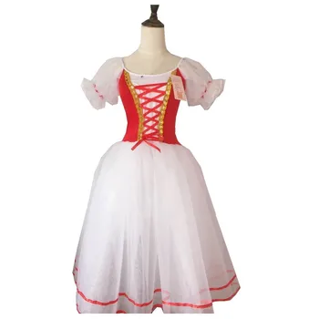 Nový Romantický Tutu Balet Giselle Kostýmy Dievčatá Dieťa Velet Dlho Tylu Šaty Skate Balerína Šaty Lístkového Rukáv Zbor Šaty
