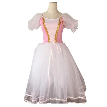 Nový Romantický Tutu Balet Giselle Kostýmy Dievčatá Dieťa Velet Dlho Tylu Šaty Skate Balerína Šaty Lístkového Rukáv Zbor Šaty