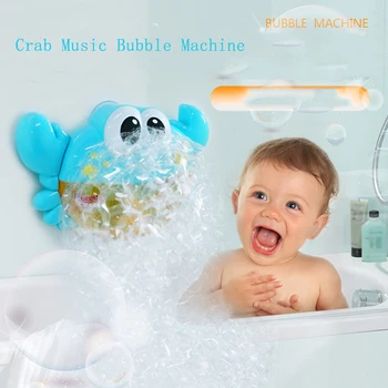 Nový Roztomilý Krab Cartoon Baby Kúpeľ Bublina Hračky Sprcha Deti Hračky Automatické Vyfukovanie Bublina Maker Hudby Bublina Stroj Deti Darček