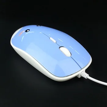 Nový Roztomilý Kreslený Wired Mouse Herný Počítač Myš, 1600DPI Optical Mouse Vysokej Kvality, Ružová, Biela Myš pre Notebook PC