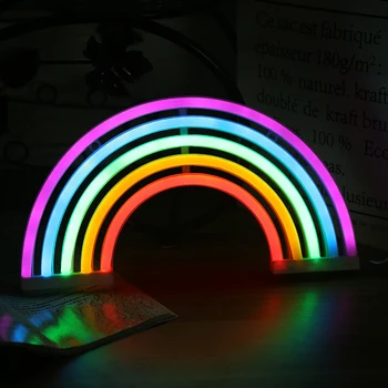 Nový Roztomilý Rainbow Neónový nápis LED Dúhového Svetla Svietidlo pre Koľaji Dekor Rainbow Dekor Neónové Lampy Steny Výzdoba, Vianočné Neon Žiarovky, Trubice